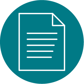 icon of piece of paper with writing on it and the left corner folded